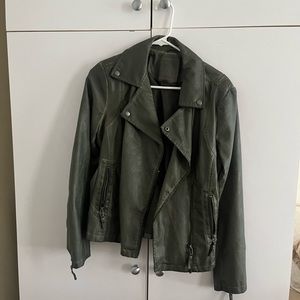 Olive Green Leather Jacket